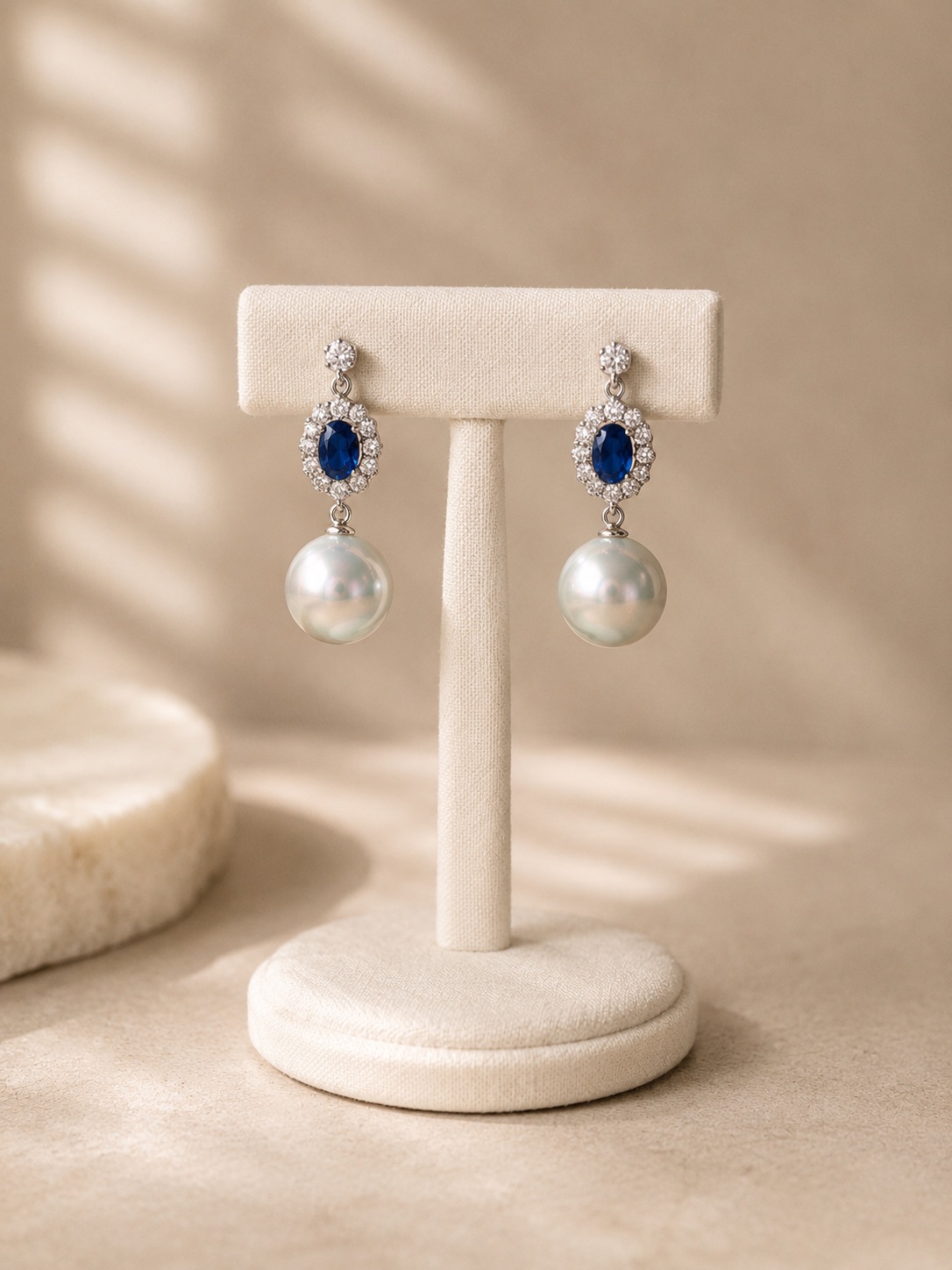 The Carmen Sapphire Freshwater Pearl Earrings