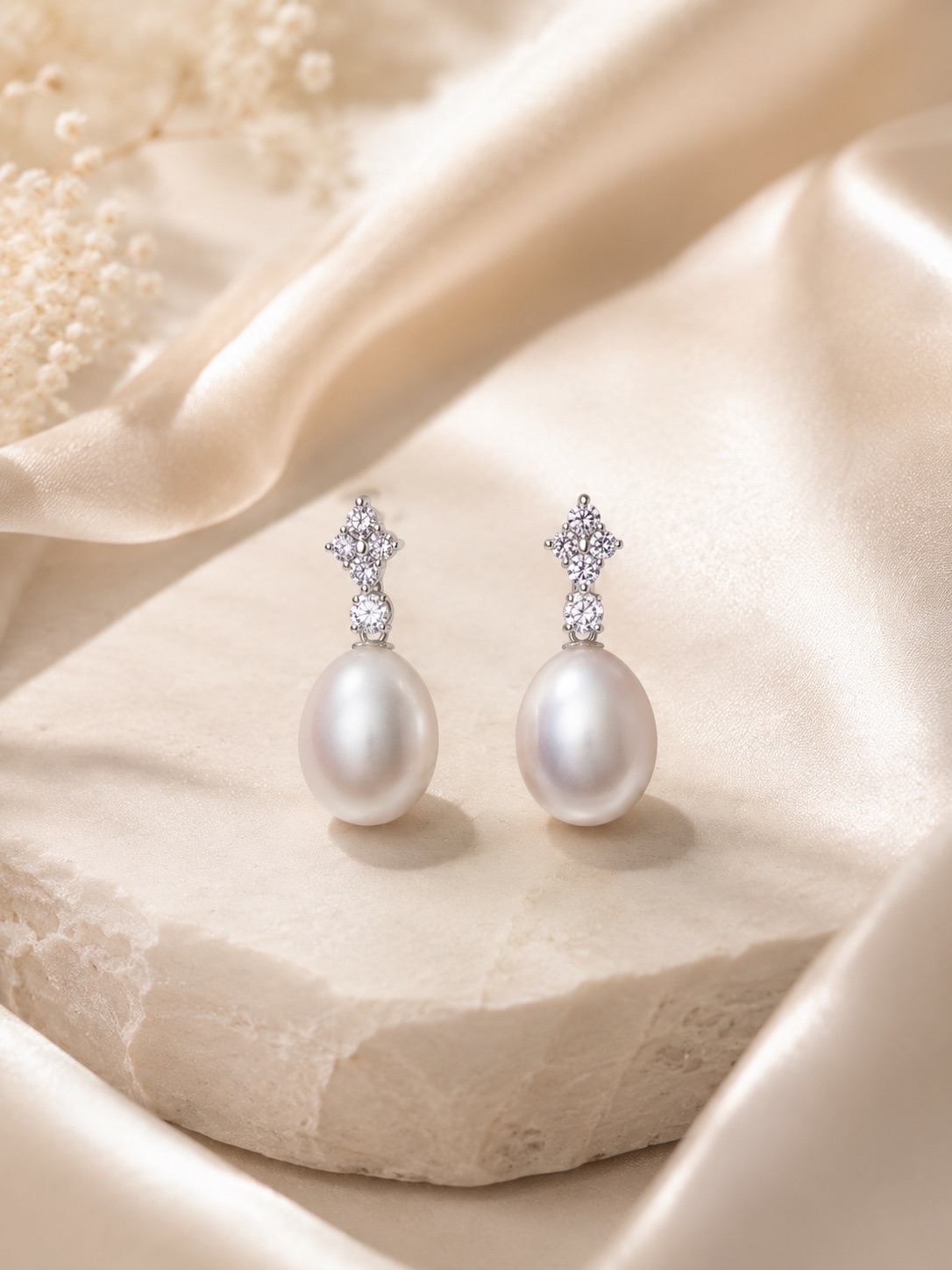 The Colette Cluster Freshwater Pearl Earrings
