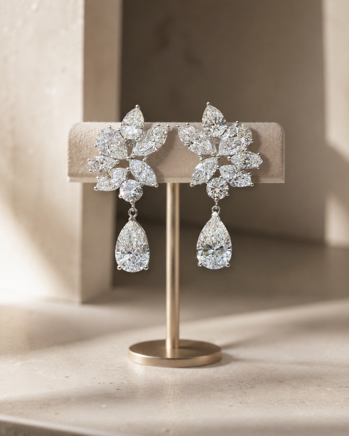 The Elena 9.08ct Pear Cluster Earrings