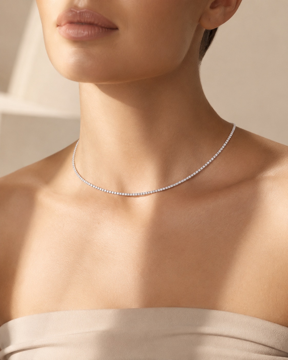The Justine Mini 5ct Round Tennis Necklace