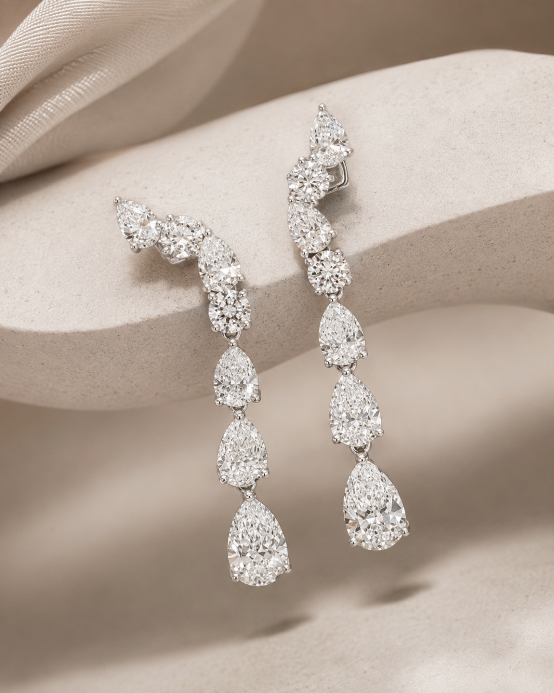 The Margaret 6ct Pear Drop Earrings